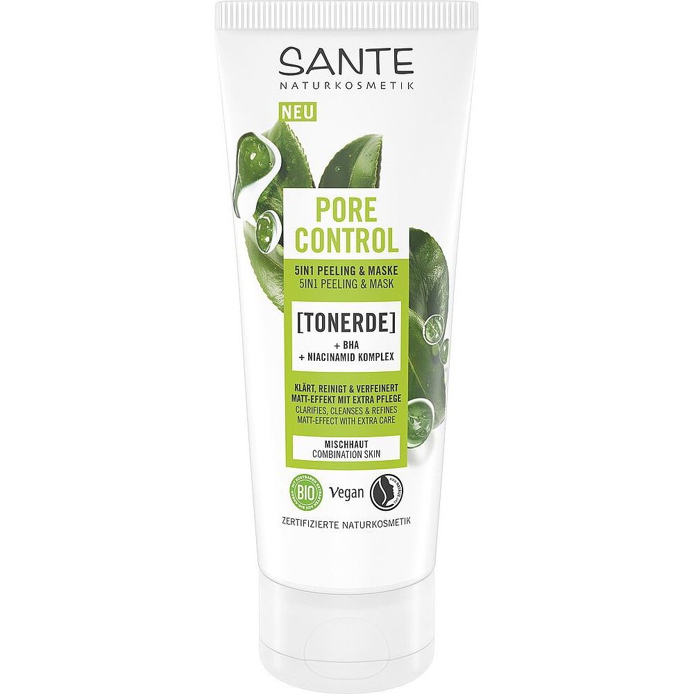 Peeling si masca Pore Control 5 in1 cu BHA și niacinamida , 100ml, Sante Acest Peeling si masca 5
