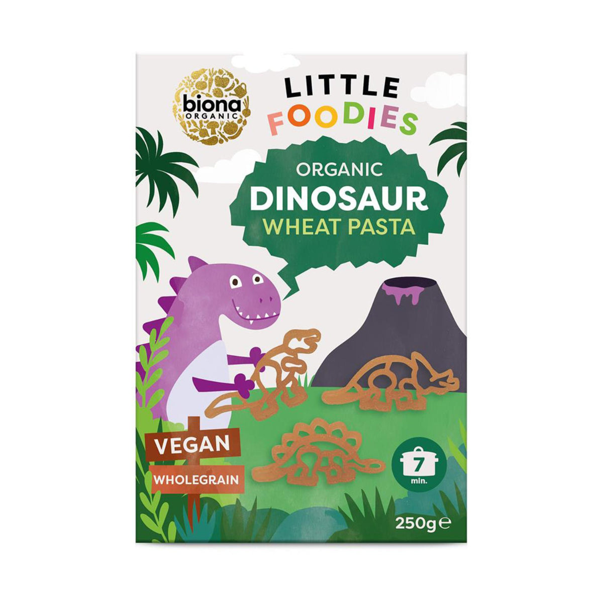 Paste dinozauri din grau integral copii bio 250g - Verlin