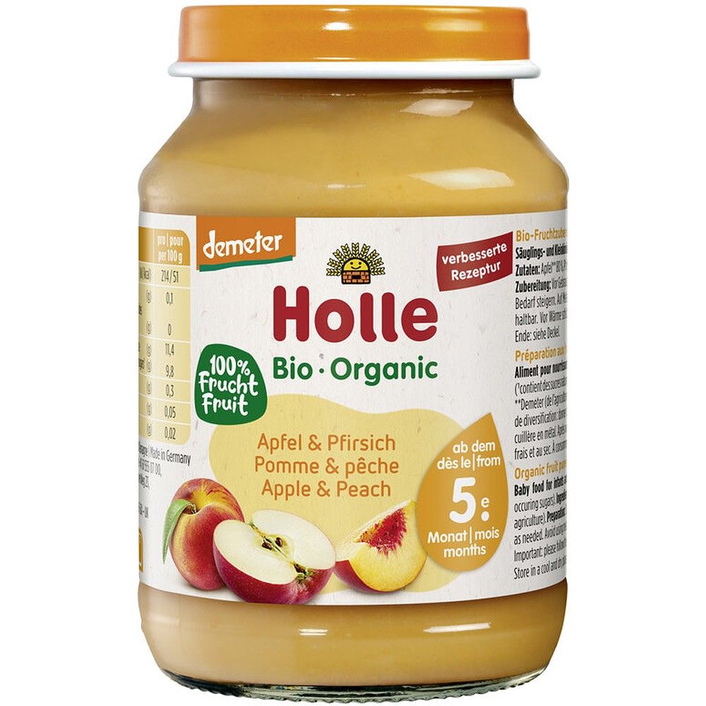 Piure bio mere si piersici copii luni 190g - Verlin