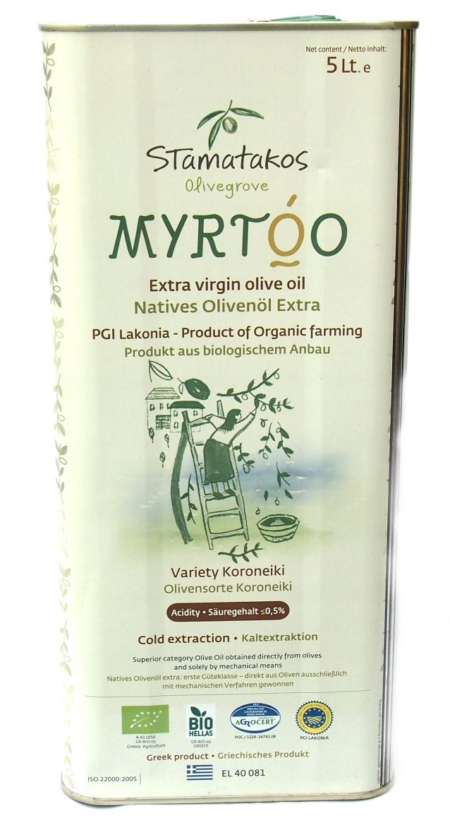 Ulei masline extravirgin Myrtoo bio litri Stamatakos - Verlin