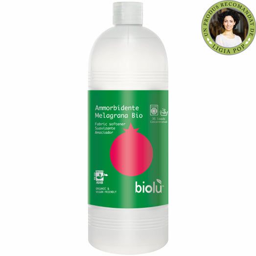 Balsam de rufe Biolu ecologic 1L, etichetă verde cu rodie roz.