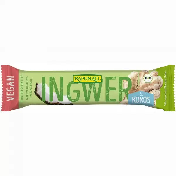 Baton cu ghimbir si cocos vegan bio 40g Rapunzel