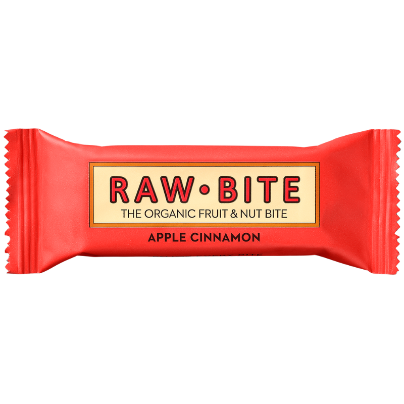 Baton fără gluten, fără zahăr, apple cinnamon - măr si scorțișoară, bio, 50g, raw bite