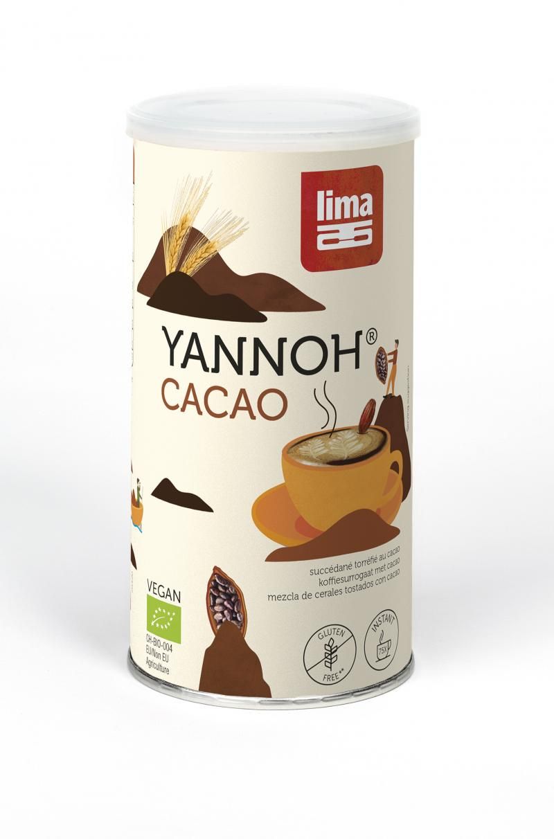 Bautură ecologică instant Yannoh cu cacao 175g, vegan, fără gluten.