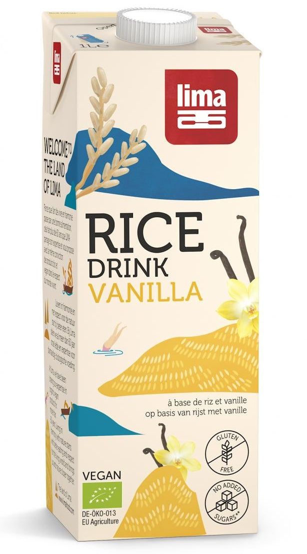 Carton Lima băutură vegetală de orez cu vanilie 1L, vegan, fără gluten, bio.
