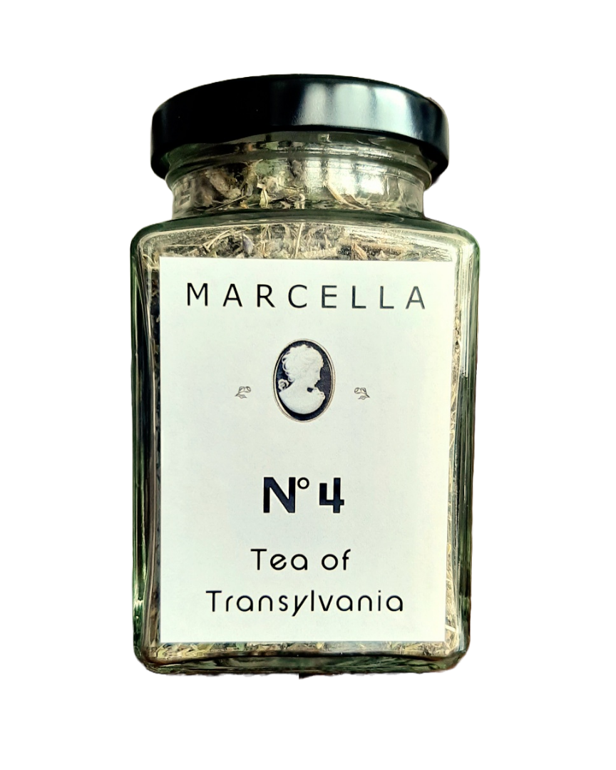 Ceai nr. 4 Amintiri din copilărie, 40g, cutie cristal, etichetă albă și capac negru.