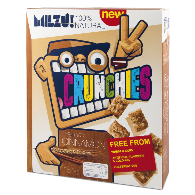 Cereale cu secara crunchies cu scortisoara, natural, 250g, milzu!