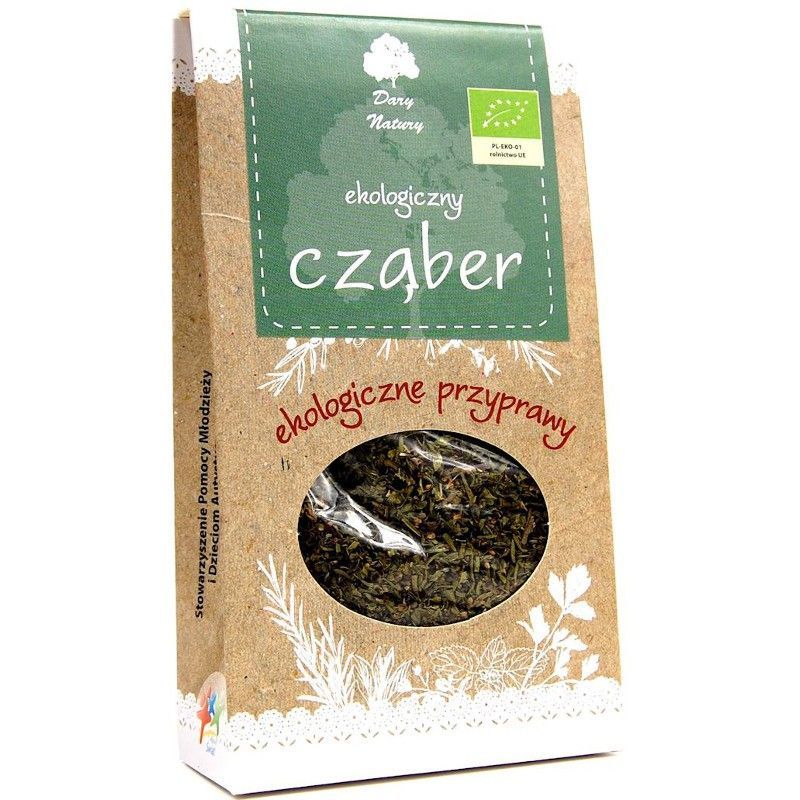 Cimbru Bio 20g Dary Natury, ambalaj carton maro cu fereastră transparentă și etichetă verde.