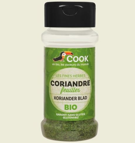 Coriandru frunze bio 15g Cook în recipient reutilizabil fără gluten.