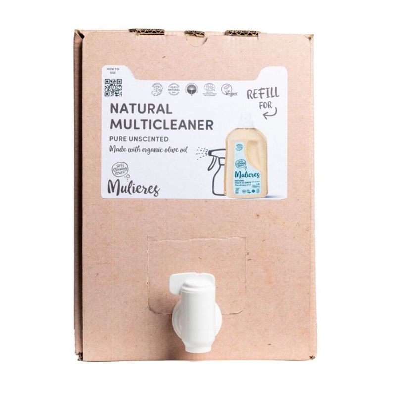 Detergent concentrat multi cleaner Mulieres 15L, cutie carton cu dozator alb.