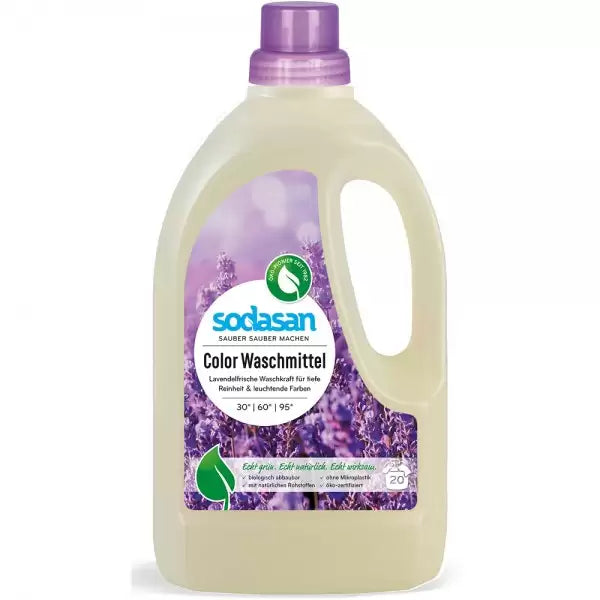 Detergent lichid pentru rufe colorate cu lavanda , 1.5L, Sodasan