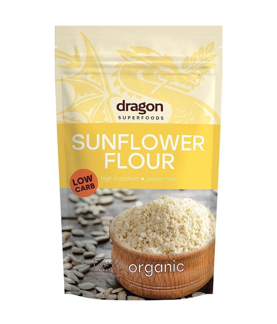 Făină de semințe de floarea soarelui bio fără gluten, Dragon Superfoods, pachet 200g.