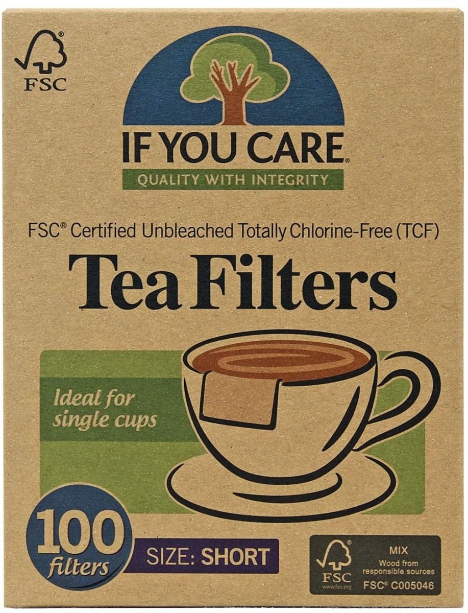 Filtre ceai scurte nealbite, compostabile, pachet cartonat maro, 100 buc, If You Care