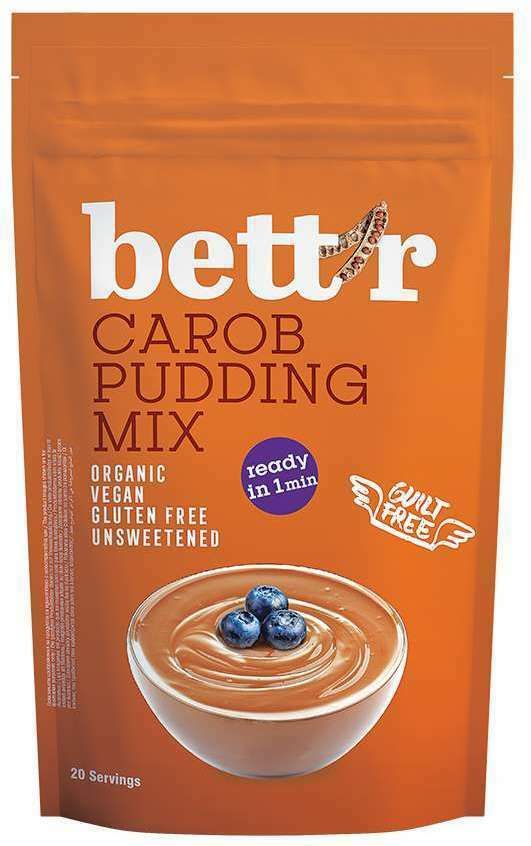 Mix budincă cu roșcove bio Bettr 200g, ambalaj portocaliu, vegan, fără gluten.