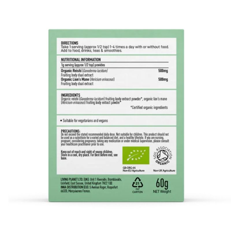 Organic Myco Zen Reishi si Lions Mane 1000 - Verlin