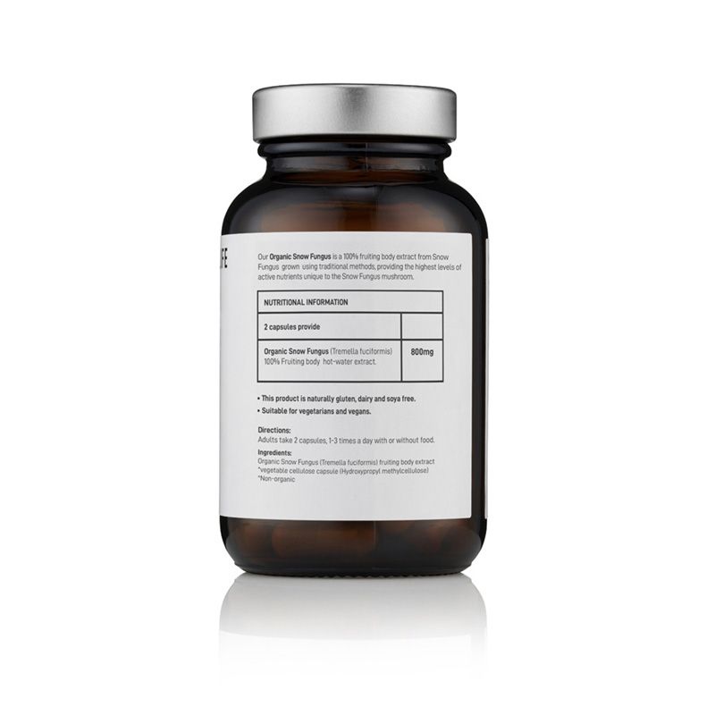 Organic Tremella Mushroom 800mg Pure Grade Extract 60 - Verlin