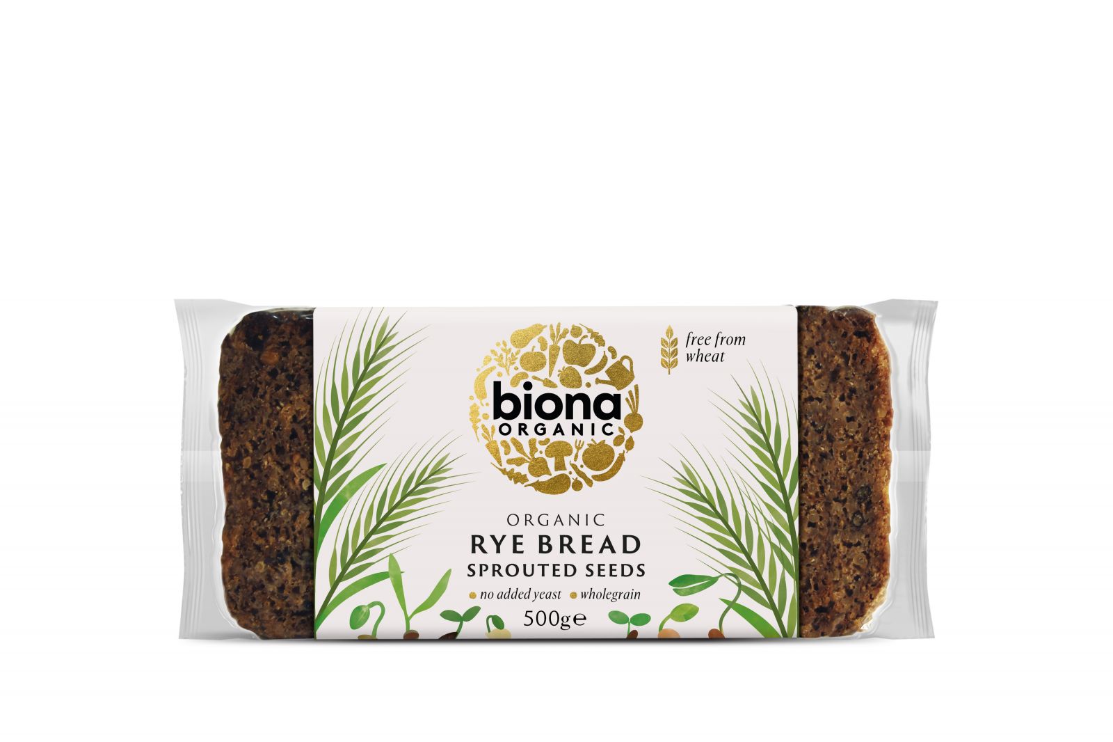 Pâine integrală de secară Vitality Biona, ambalată, 500g, semințe germinate eco.