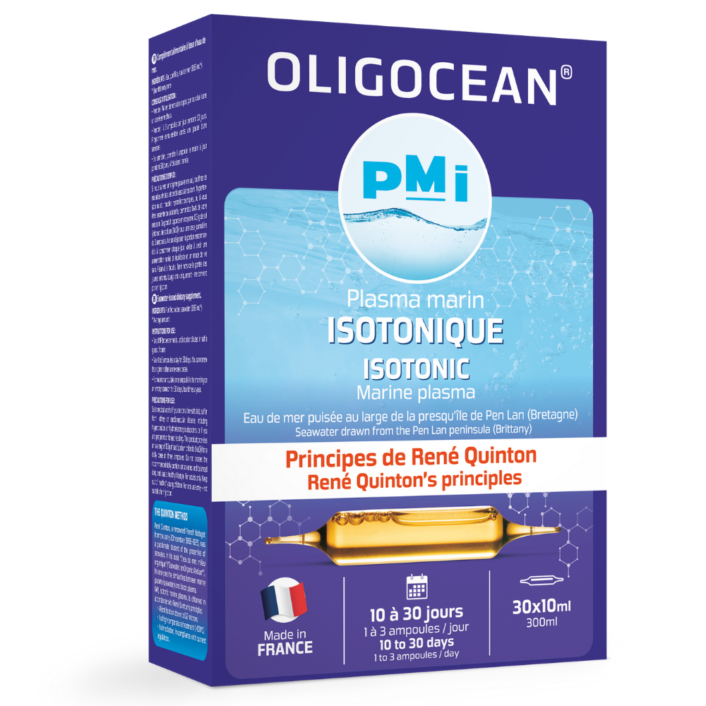 Plasma marină izotonică Oligocean, 30 fiole 10ml, ambalaj albastru.