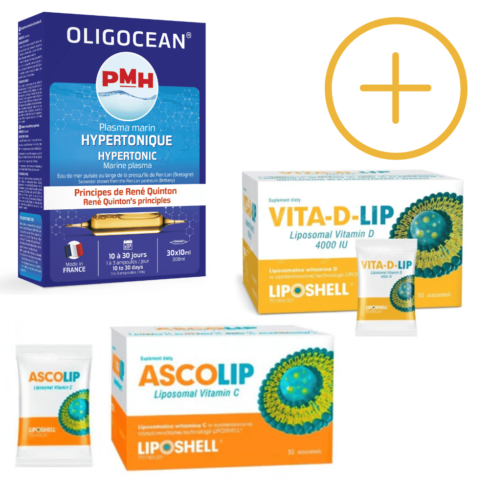 Pachet imunitate - Plasma Quinton, Vitamina C lipozomala si Vitamina D lipozomala