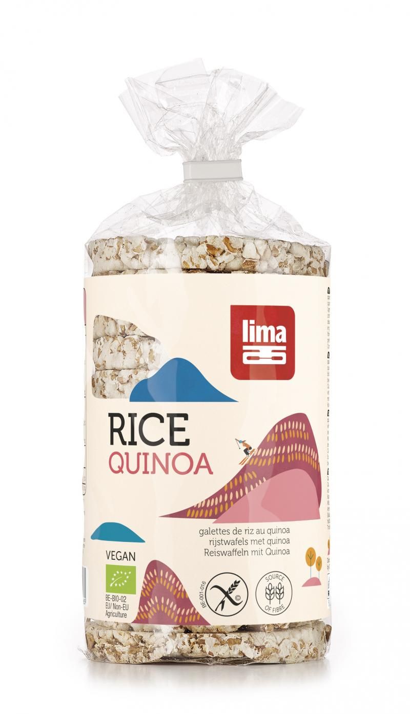 Pachet rondele orez expandat cu quinoa eco 100g Lima, fără gluten.