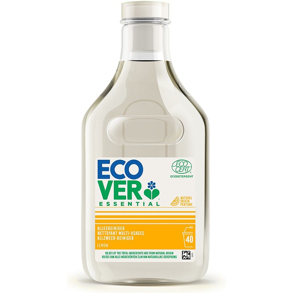 Soluție pentru curățat bucătăria Ecover cu lămâie, ecologică, 1L, etichetă albă și galbenă.