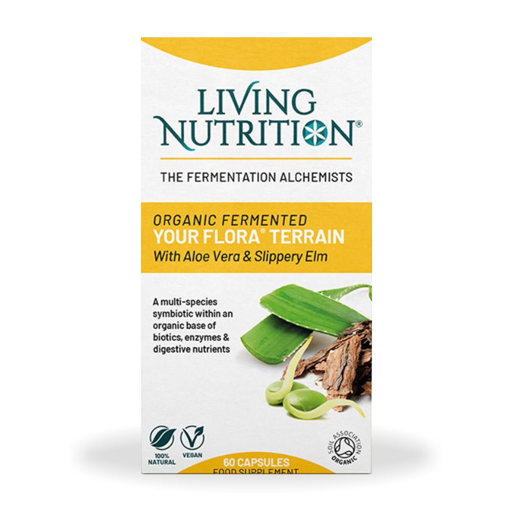 Supliment Your Flora Terrain 700 mg, probiotice fermentate cu aloe vera și coajă de ulm, 60 capsule, Living Nutrition.