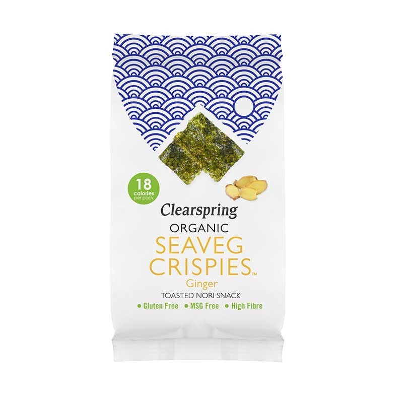 Alge nori snack ghimbir bio 4g clearspring - Verlin