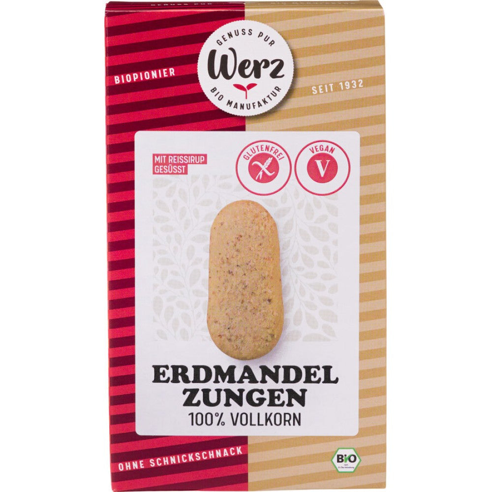 Biscuiti din faina integrala de orez si nuci tigru fara gluten 125g Werz