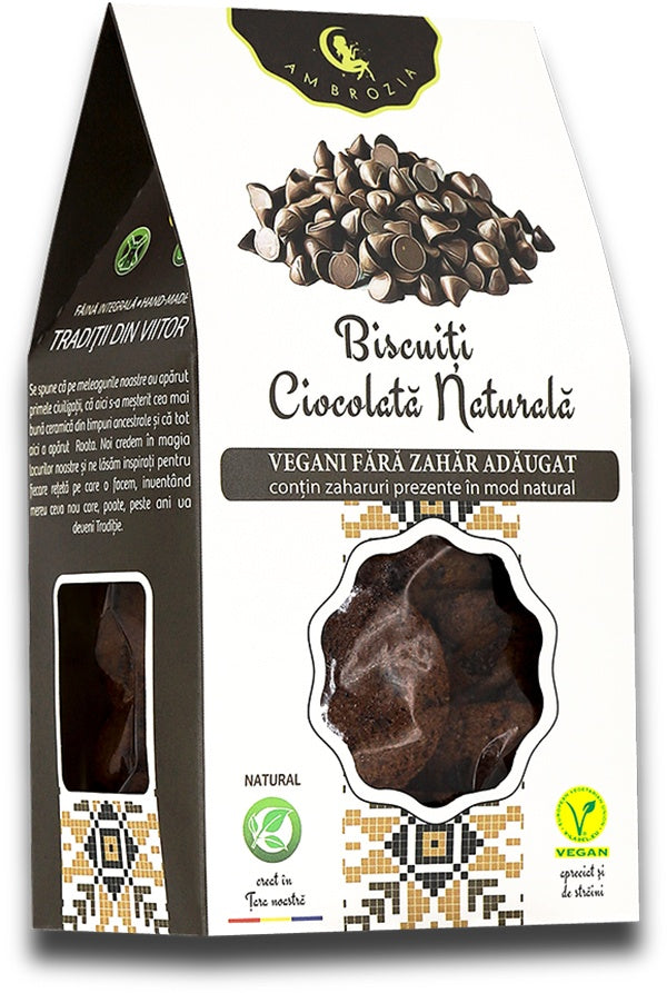  Biscuiti ciocolata naturala, 130g, ambrozia