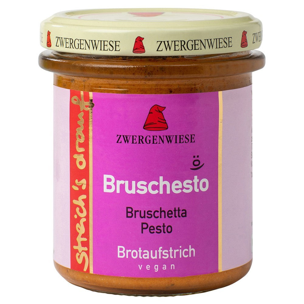 Crema tartinabilă Bruschesto cu bruschetta și pesto, Zwergenwiese, borcan 160g.