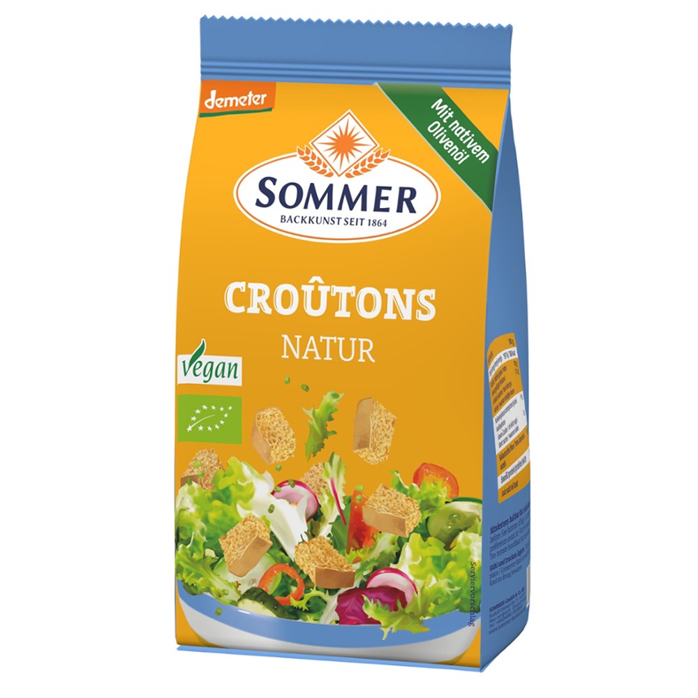 Crutoane vegane natur Demeter Ca un topping crocant crutoane