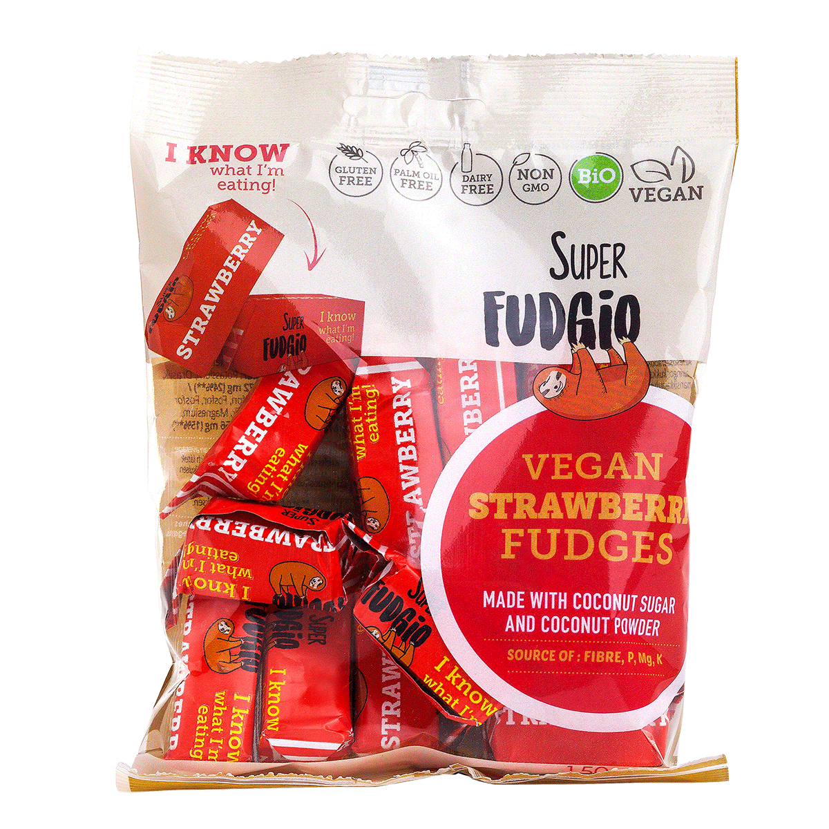Caramele eco aroma capsuni 150g Fudgio - Verlin
