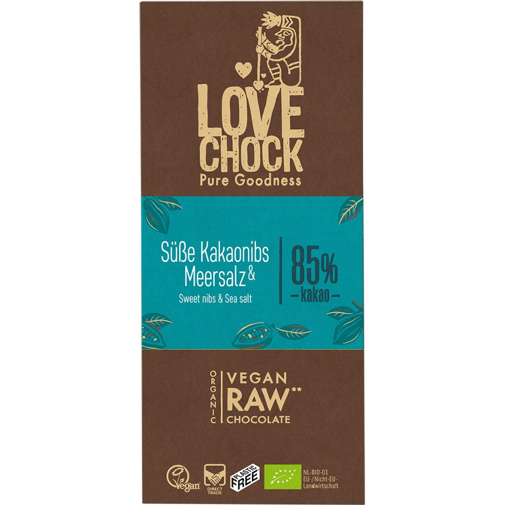 Ciocolata raw vegana sare mare 70g Lovechock - Verlin