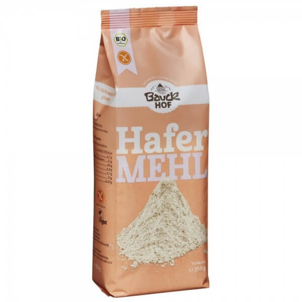 Făină de ovăz fără gluten BauckHof 350g, ambalaj biodegradabil.