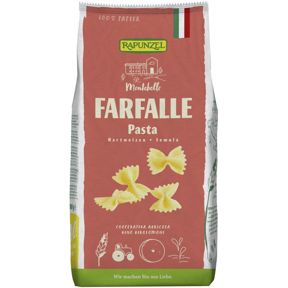 Farfalle semola bio 500g Rapunzel Cu o forma eleganta de