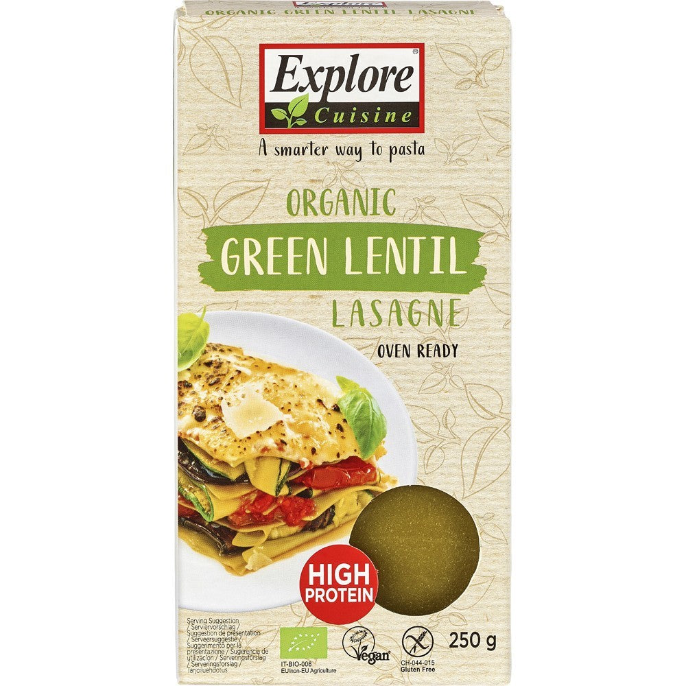 Lasagna din linte verde bio fara gluten 250g Explore Cuisine