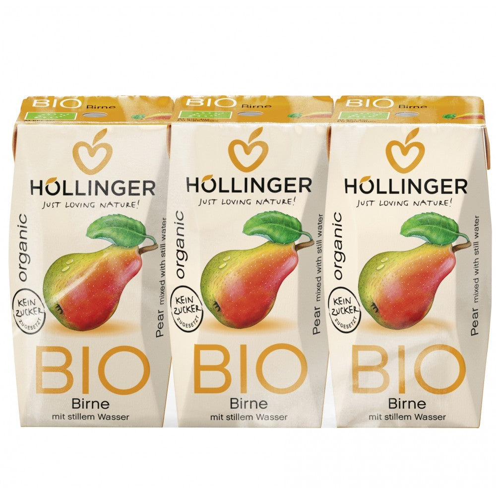 Nectar de pere bio Hollinger în TetraPak 200 ml fără zahăr adăugat.