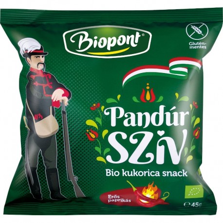Porumb Expandat cu Hot Paprika fara gluten Bio 45g Biopont Snackul de porumb Hot Paprika