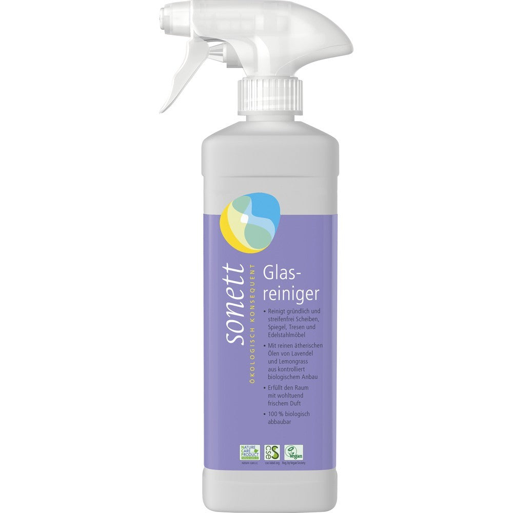 Spray sticle Sonett 500ml, ambalaj plastic, etichetă mov, pulverizator alb.