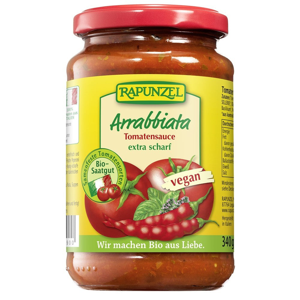 Sos de tomate Arrabbiata 340g Rapunzel Sos bio de rosii fructat