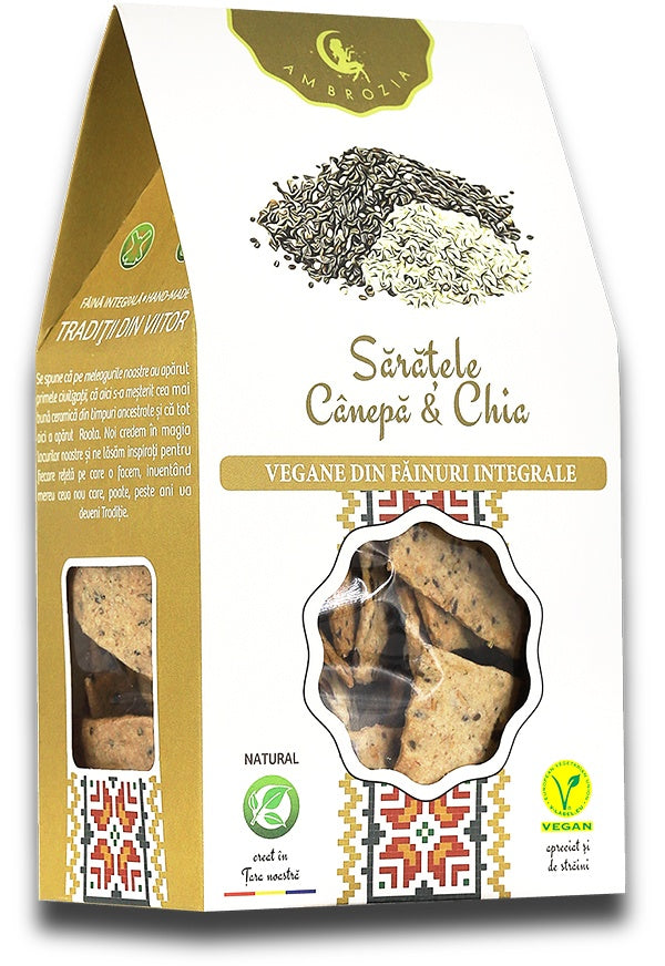 Saratele canepa & seminte chia, 107g, ambrozia