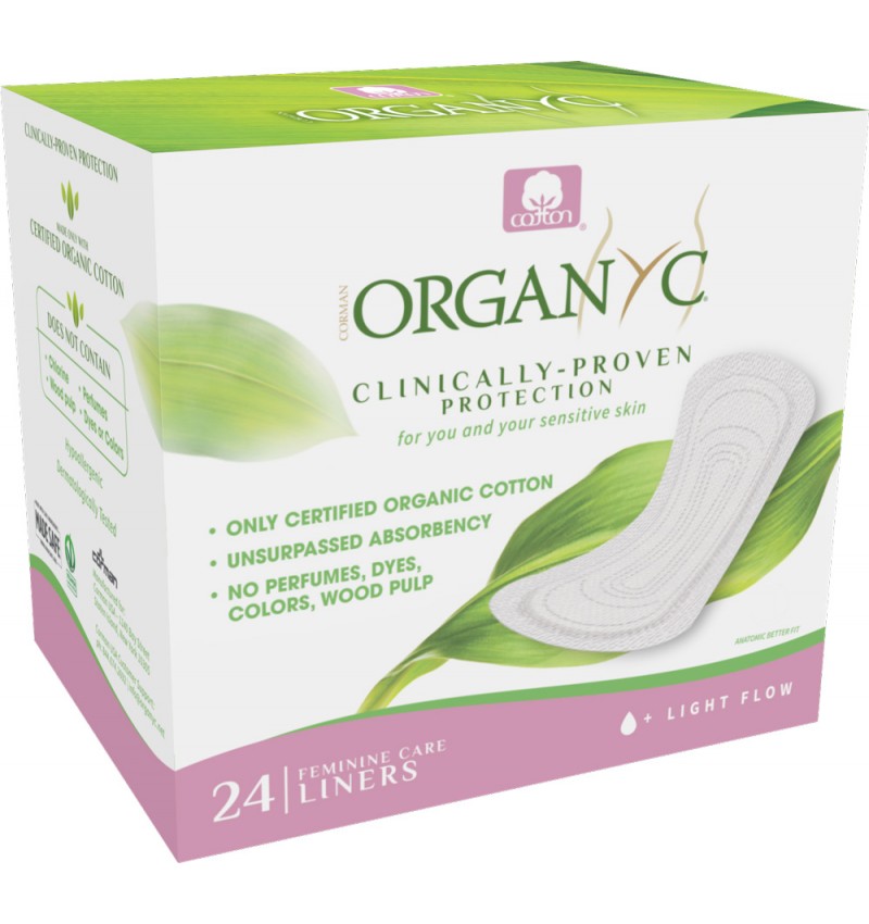 Cutie absorbante zilnice subtiri bumbac organic, ambalate individual, capacitate mare, 24 bucăți Organyc.