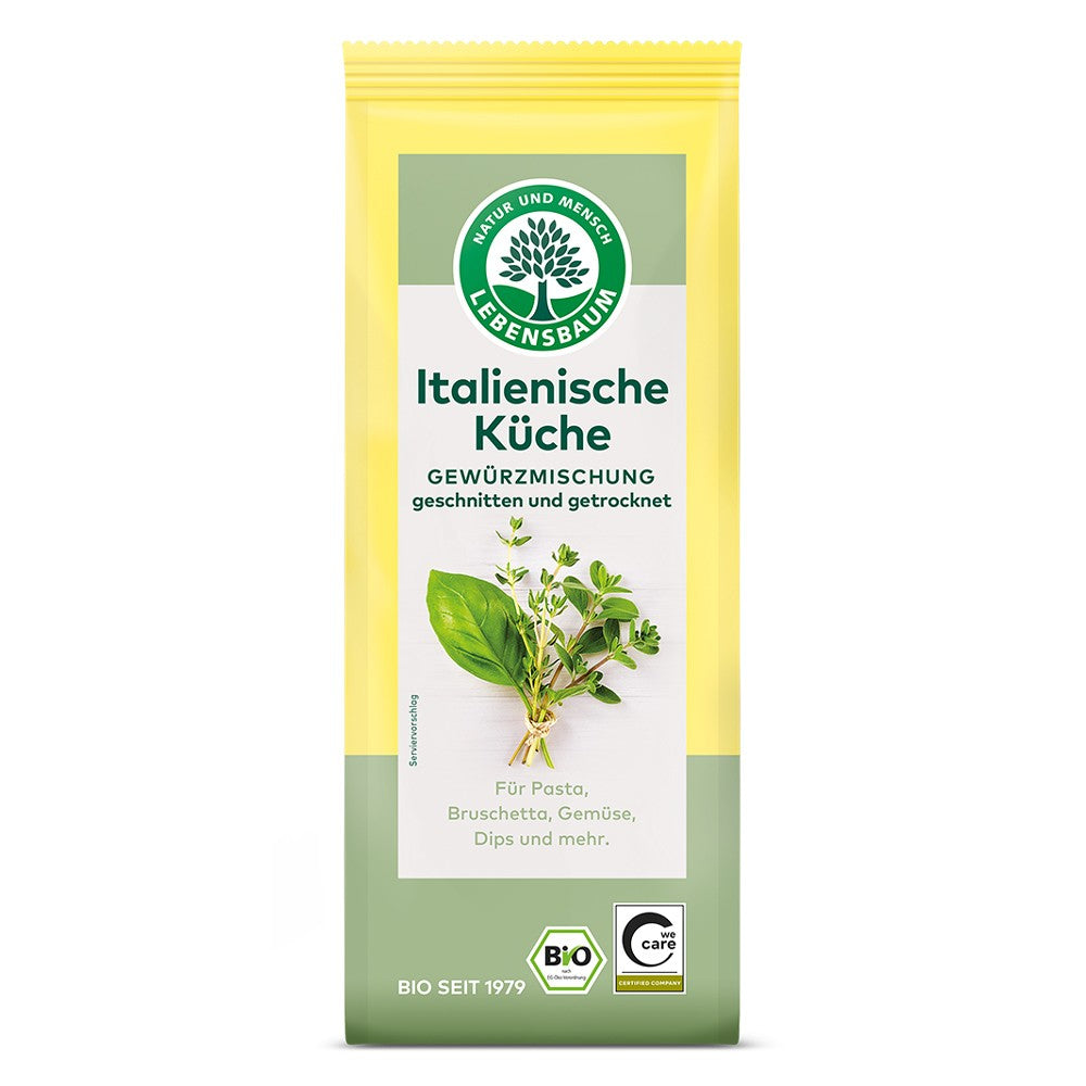 Amestec condimente Italian 35g Lebensbaum, pachet galben-verde, plante uscate.