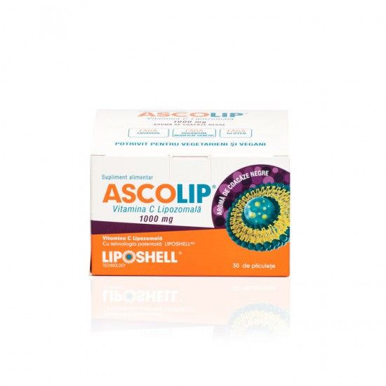 Vitamina C Lipozomala ASCOLIP, aroma de coacaze negre, 1000mg