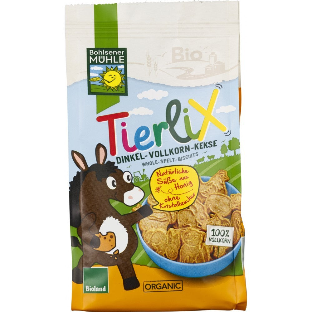 Biscuiti animalute din spelta integrala indulciti cu miere bio 125g Bohlsener Muehle