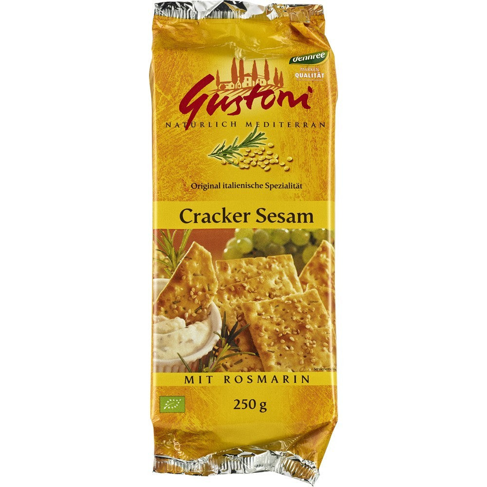 Biscuiti bio crocanti cu susan si rozmarin 250g Gustoni