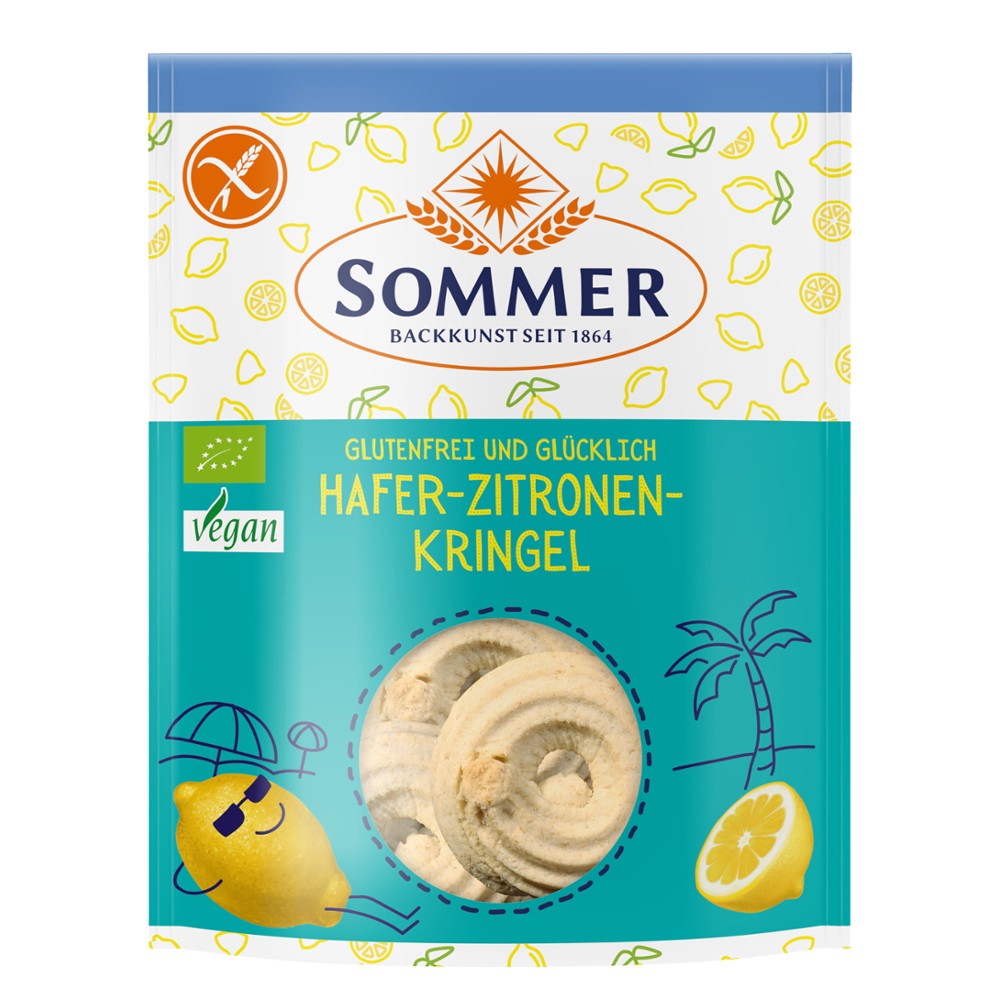 Biscuiti cu ovaz si lamaie vegani fara gluten 100g Sommer