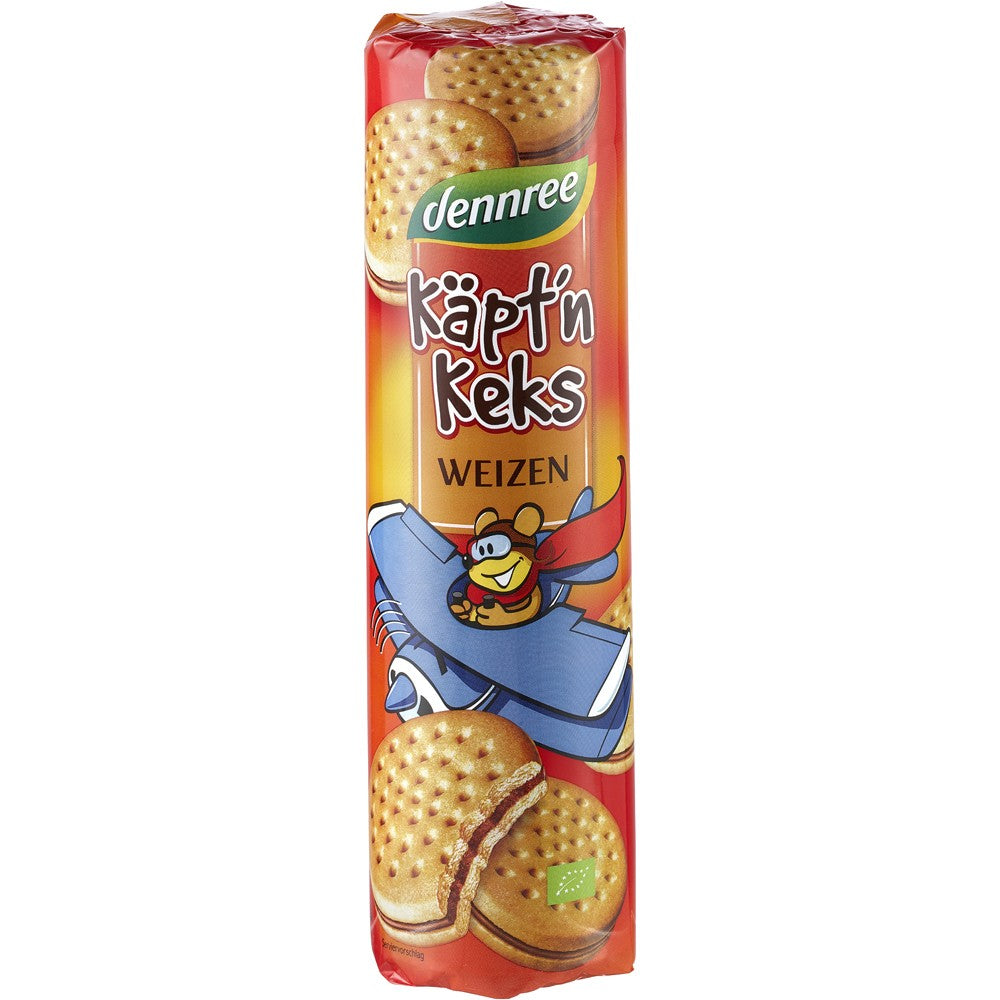 Biscuiti din grau umpluti cu crema de cacao ecologici 330g Dennree