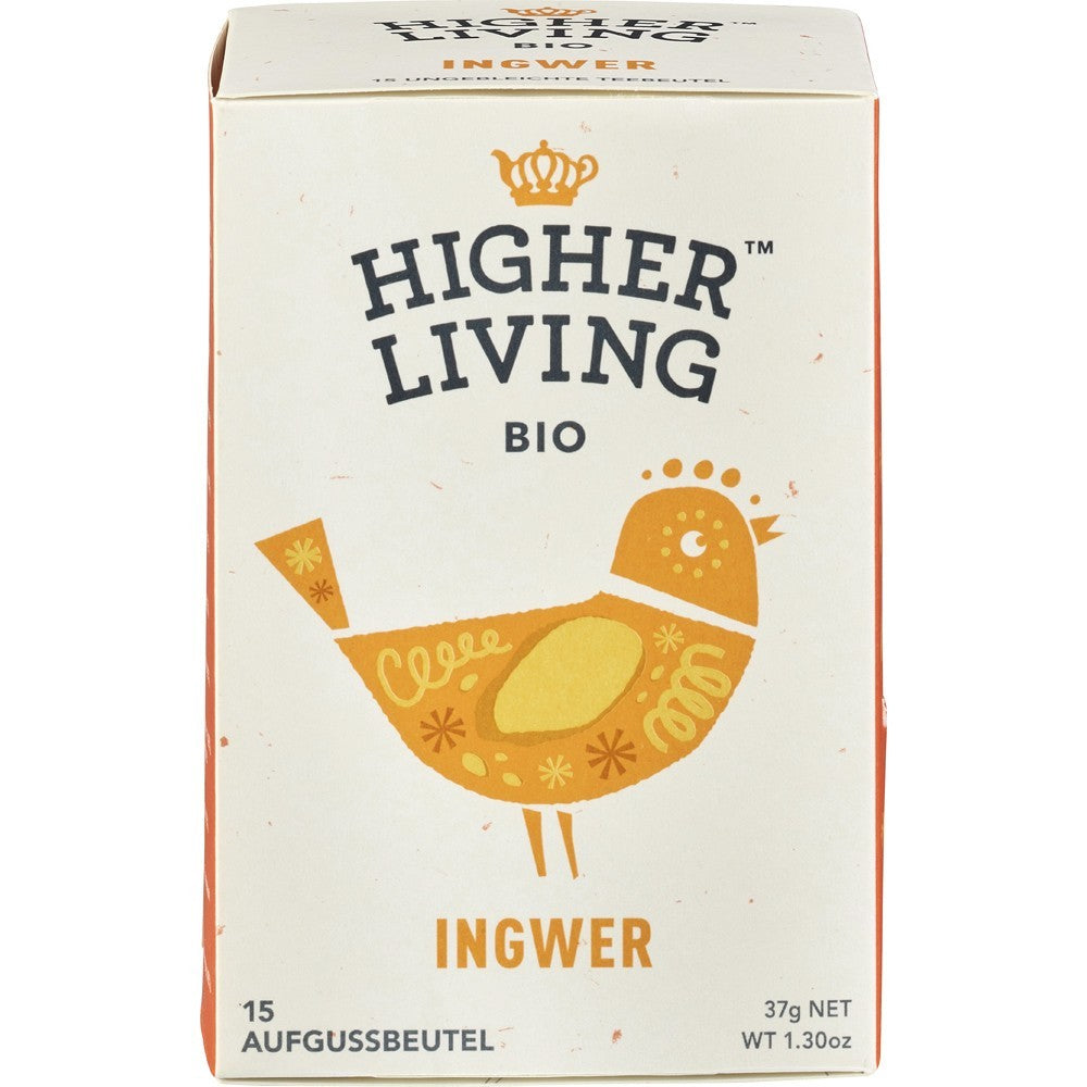 Ceai ginger kick, eco, 15 plicuri, higher living
