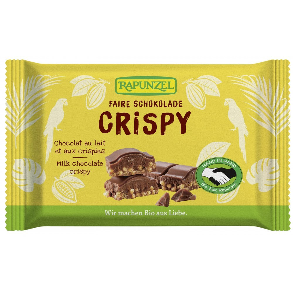 Ciocolata bio cu lapte integral crocanta HIH 100g Rapunzel